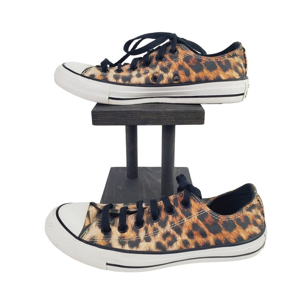 Converse All Star Low Top Flats Leopard Print. W7 M5 - Picture 3 of 10